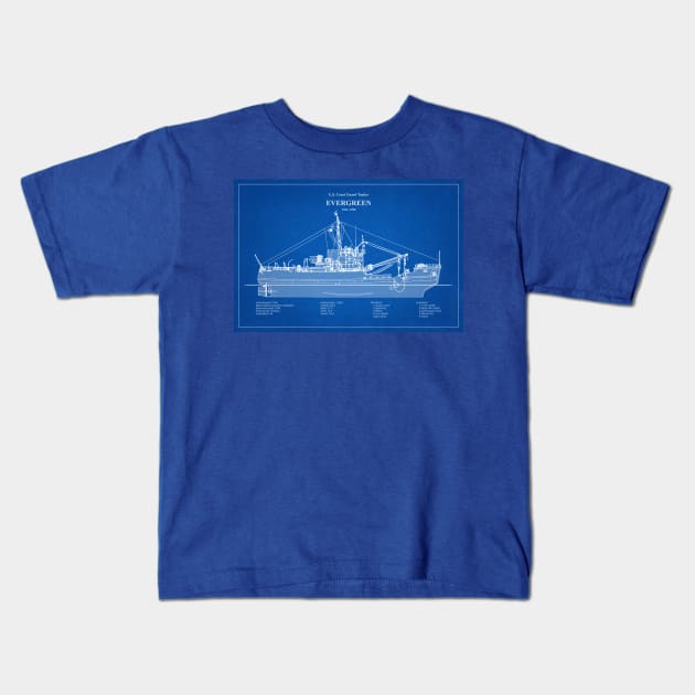 Evergreen wlb-295 United States Coast Guard Tender - ABD Kids T-Shirt by SPJE Illustration Photography